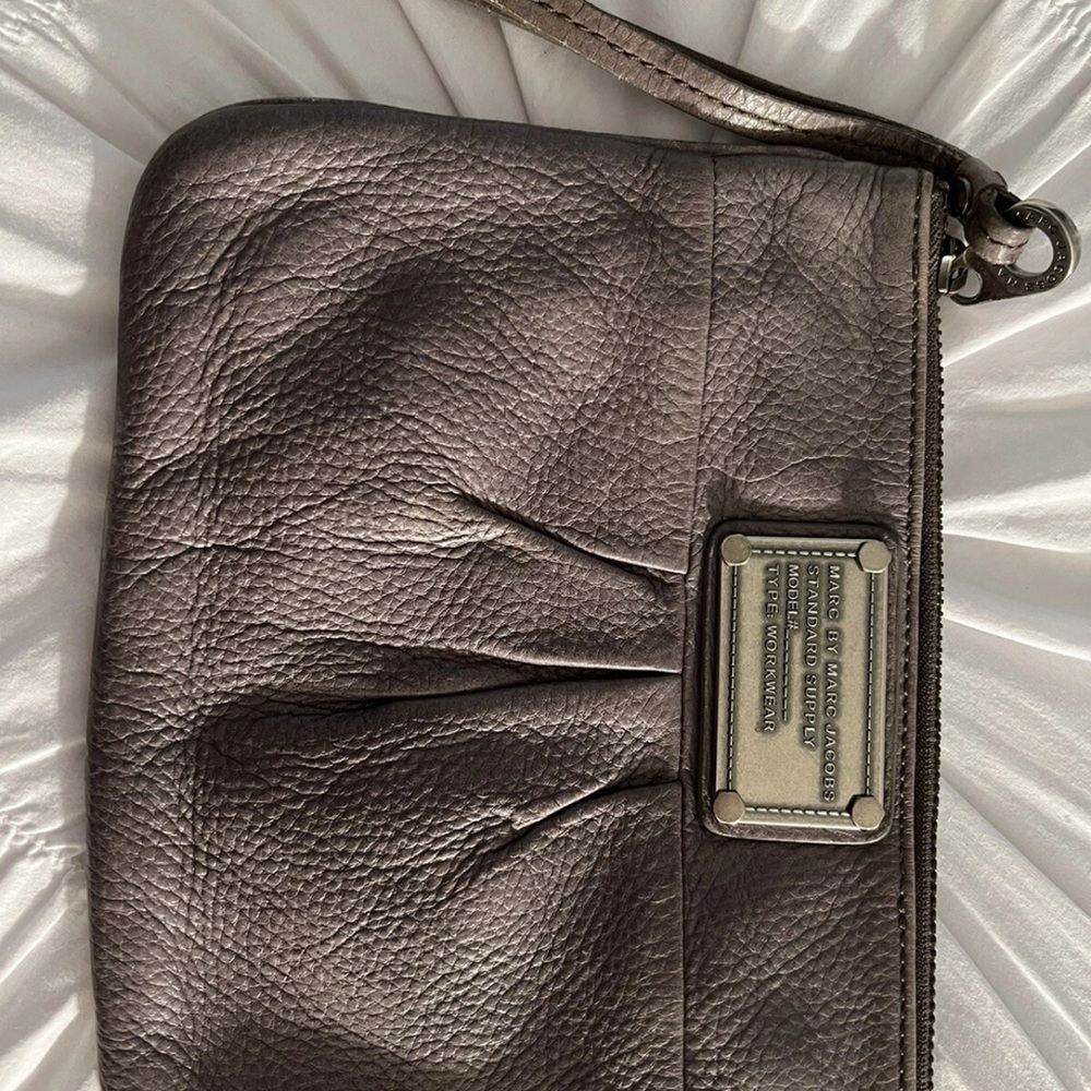 Marc by Marc Jacobs Metallic Gray Wristlet
